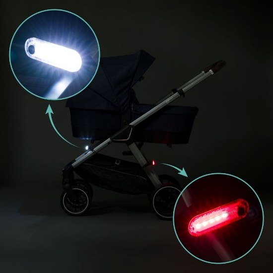 Slika Easy sigurnosno svjetlo za kolica 2 kom, sivo Fillikid 