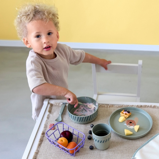 Slika Posuđe Set PP/celuloza Tiny Team Pas (Tanjur, Zdjelica, Šalica, Žlica) Lässig 