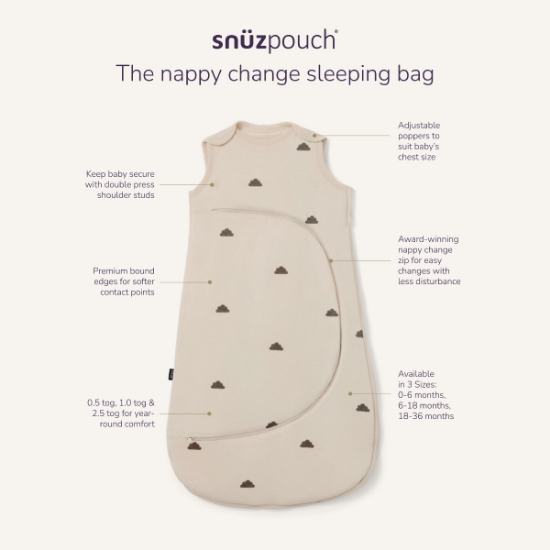 Slika Pouch Vreća za spavanje za bebe - Blush/ Dot - 0- 6 mjeseci (TOG 2.5) - Snuz