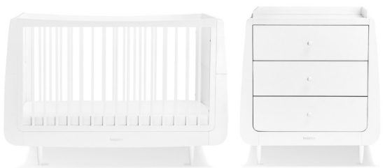 Slika Kot Skandi Set 2u1 - Krevetić + komoda za prematanje - White - Snuz