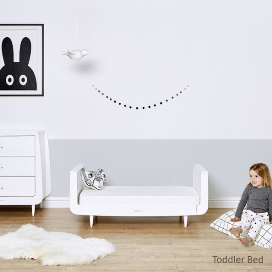 Slika Kot Skandi Set 2u1 - Krevetić + komoda za prematanje - White - Snuz