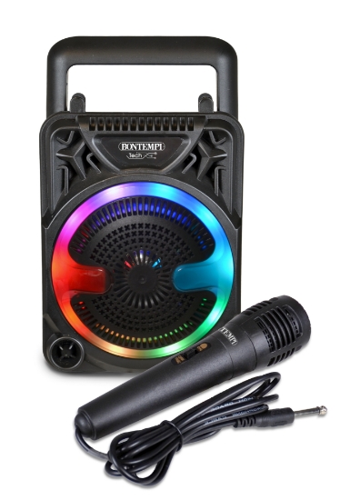 Slika Mini bežični zvučnik s mirkofonom i svjetlosnim efektima 491000 BONTEMPI 