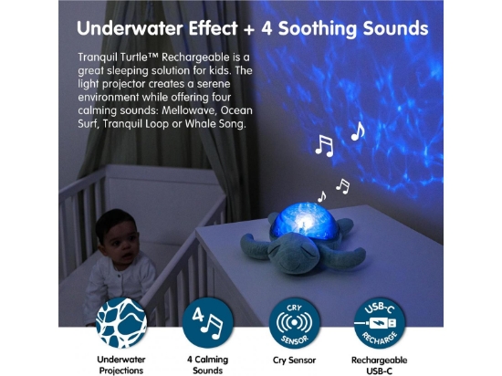 Slika Noćno svjetlo sa melodijom zelena - Cloud B Tranquil Turtle™ 