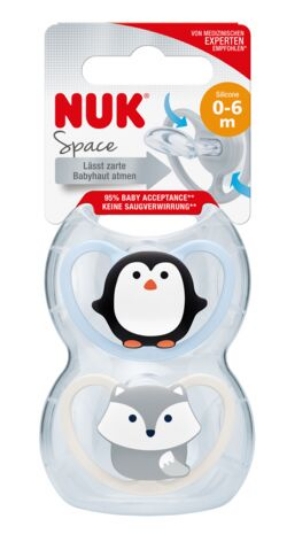 Slika Duda varalica silikonska Space s1 (0-6m) 2 kom/box NUK