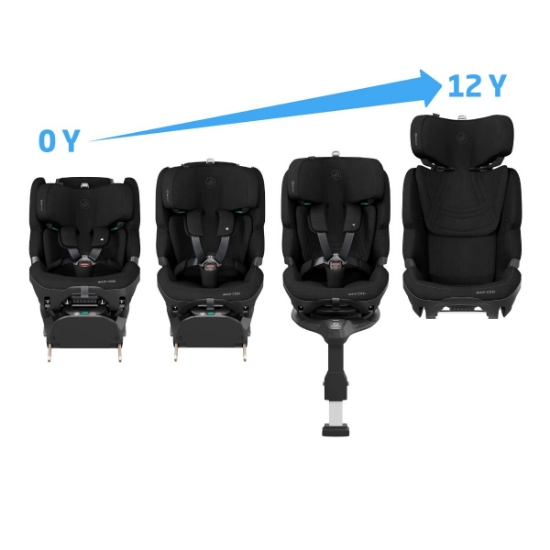 Slika Autosjedalica Pearl XL Slide Pro, Grupa 1, 2, 3 (9-36 kg) (61-150 cm) - Authentic Black Maxi-Cosi 