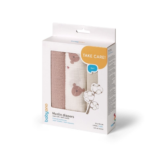 Slika Tetra pelene Muslin Medo, roza BabyOno 