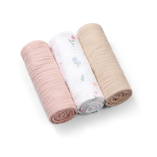 Slika Tetra pelene Muslin Cvijeće, boja breskve BabyOno 