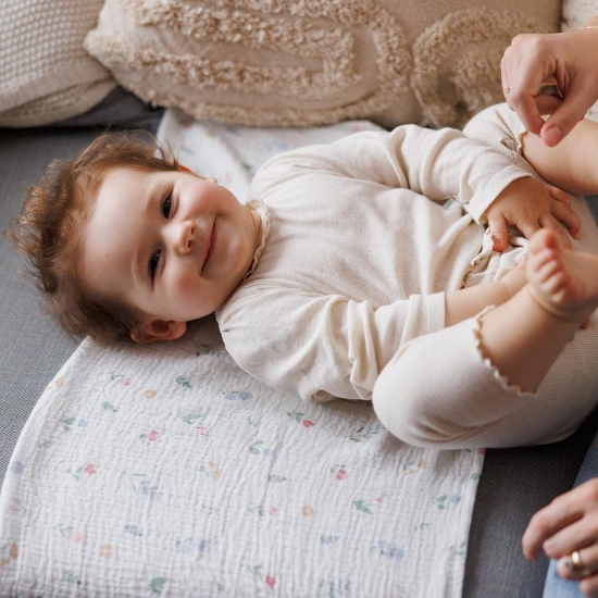 Slika Tetra pelene Muslin Cvijeće, boja breskve BabyOno 