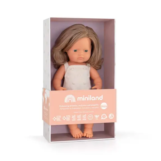Slika Lutka dark blonde girl 38 cm Colourful Miniland 