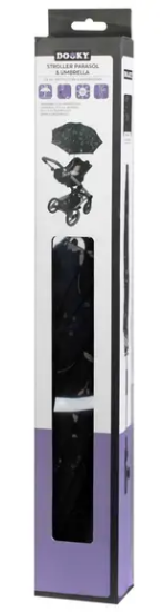 Slika Suncobran za kolica Romantic Leaves Black - Dooky
