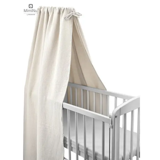 Slika Baldahin za dječji krevetić, kolijevku 45x200 cm Bež - MimiNu