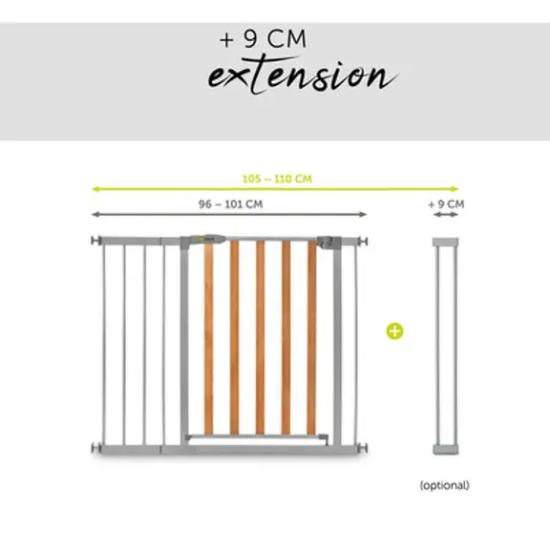 Slika Zaštitna ograda Woodlock 2 + nastavak 21 cm silver - Hauck
