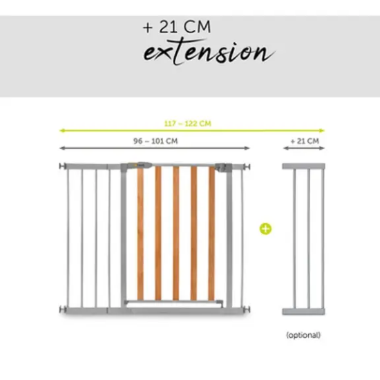 Slika Zaštitna ograda Woodlock 2 + nastavak 21 cm silver - Hauck