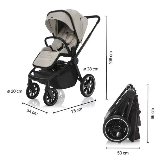 Slika Dječja kolica Move Cross 5 Ivory Beige 3u1 Zopa 