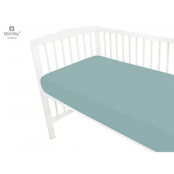 Slika Pamučna plahta s elastičnom trakom 120x60 cm - Petrol MimiNu 