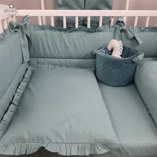 Slika Pamučna plahta s elastičnom trakom 120x60 cm - Petrol MimiNu 