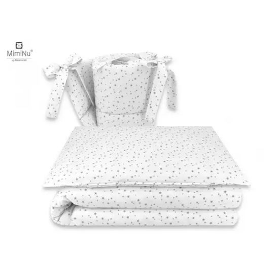 Slika Posteljina set 5 elem. Stars bijela (za krevetić 120x60 cm) - MimiNu