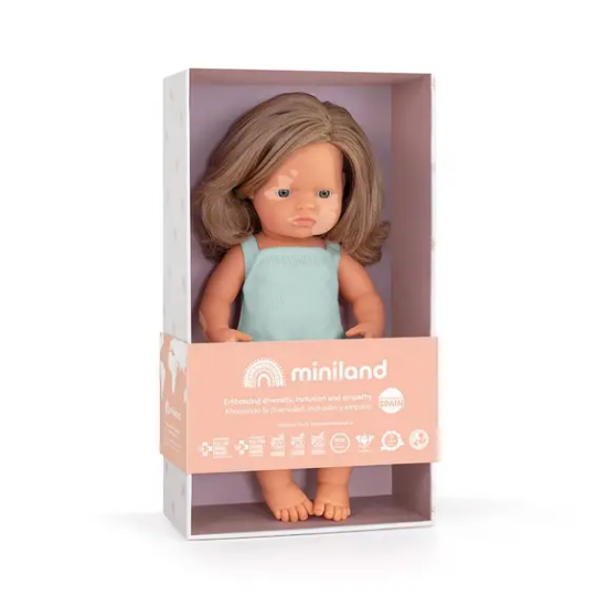 Slika Lutka dark blonde girl vitiligo15" Colour Miniland 