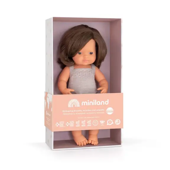 Slika Lutka Brunette Girl 38 cm Colourful Miniland 