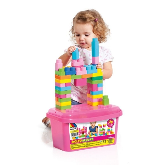 Slika Kutija s kockama pink - 35 kom - Molto