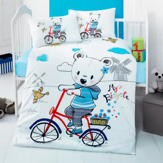 Slika Posteljina 3 elem.Bear with Bicycle Chipolino 