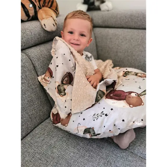 Slika Posteljina za bebe set 5 elem. Medo na oblaku (za krevetić 120x60 cm) - MimiNu