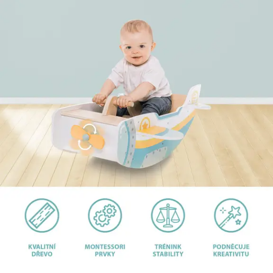 Slika Drvena njihalica Avion montessori Zopa 
