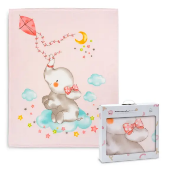 Slika Dekica 110x140 cm Slonić roza InterBaby 