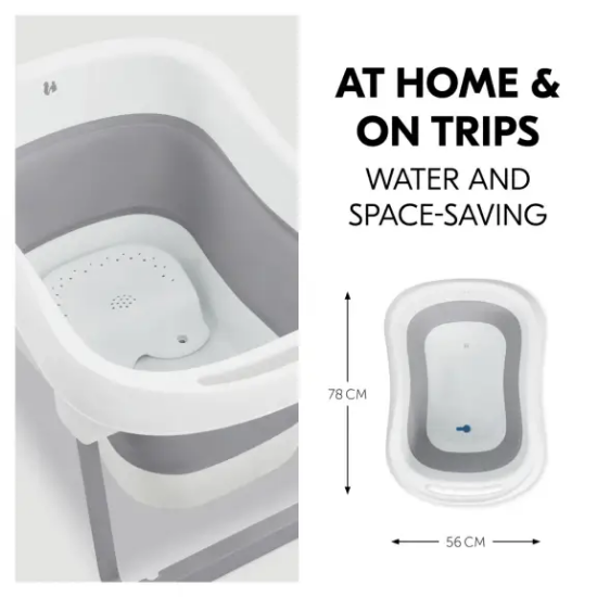 Slika Sklopiva kadica Wash N Fold L White/Stone - Hauck