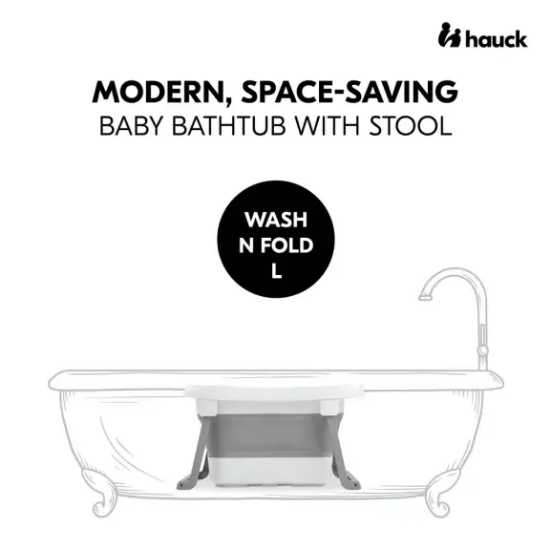 Slika Sklopiva kadica Wash N Fold L White/Stone - Hauck