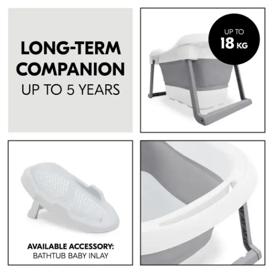 Slika Sklopiva kadica Wash N Fold L White/Stone - Hauck