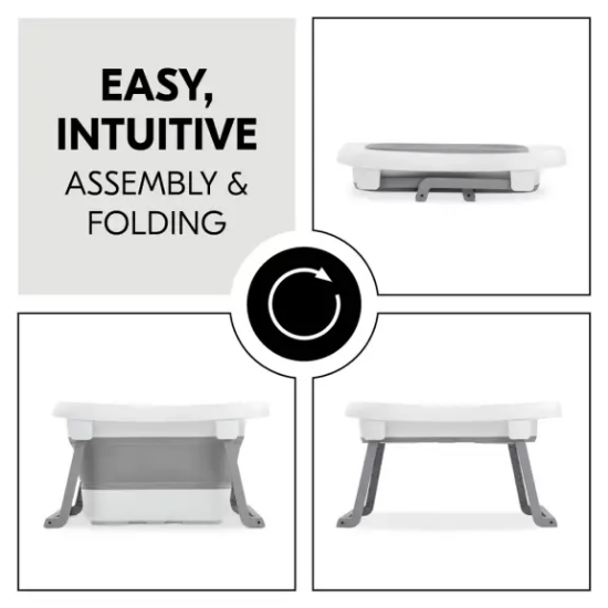 Slika Sklopiva kadica Wash N Fold L White/Stone - Hauck