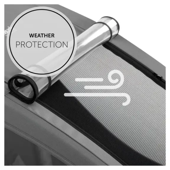 Slika 2u1 prikolica za bicikl i dječja kolica za dvoje djece Dryk Duo Grey - Hauck