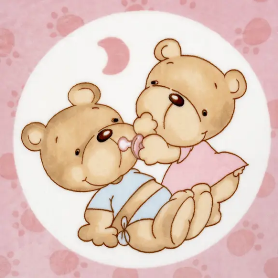 Slika Dekica Medvjedić 110x140 - roza - Interbaby