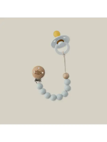 Slika Silikonski držač dude Blue Grey InterBaby 