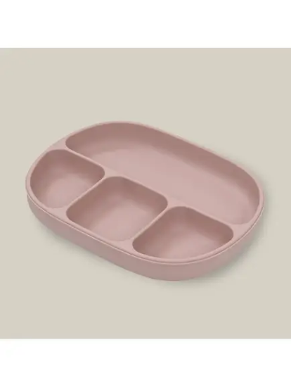 Slika Silikonski tanjur s poklopcem Dark Pink InterBaby 