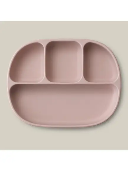 Slika Silikonski tanjur s poklopcem Dark Pink InterBaby 