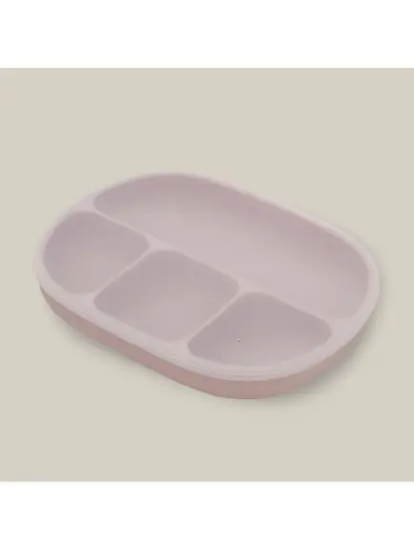 Slika Silikonski tanjur s poklopcem Dark Pink InterBaby 