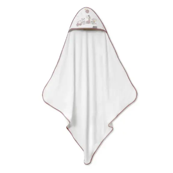 Slika Ručnik s kapuljačom Žirafa 100x100 Dark Pink - Interbaby