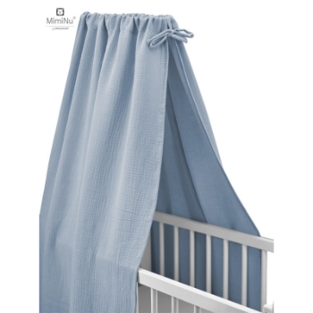 Slika Baldahin za dječji krevetić, kolijevku 45x200 cm Plavo - MimiNu