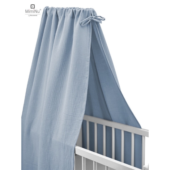 Slika Baldahin za dječji krevetić, kolijevku 45x200 cm Plavo - MimiNu
