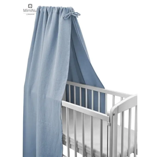 Slika Baldahin za dječji krevetić, kolijevku 45x200 cm Plavo - MimiNu