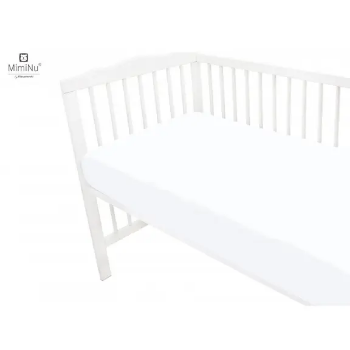 Slika Pamučna plahta s elastičnom trakom 120x60 cm - Bijela - MimiNu