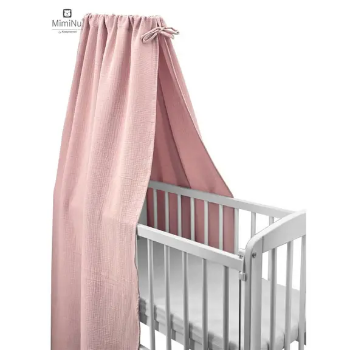 Slika Baldahin za dječji krevetić, kolijevku 45x200 cm Puder roza - MimiNu