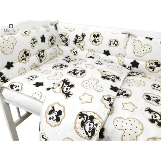 Slika Posteljina set 5 elem. Mickey  (za krevetić 120x60 cm) - MimiNu