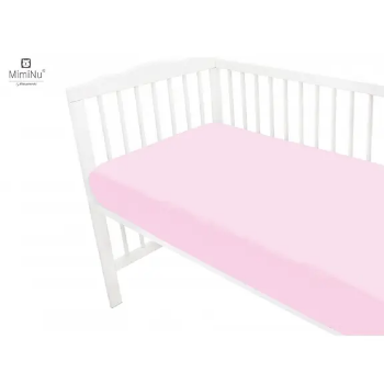 Slika Pamučna plahta s elastičnom trakom 140x70 cm - Baby Pink - MimiNu