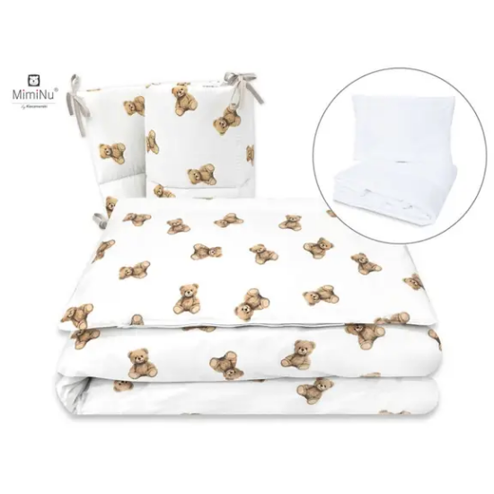 Slika Premium posteljina za dječji krevetić 5-dijelni set - Teddy Bears - MimiNu
