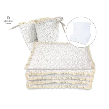 Slika Premium posteljina za dječji krevetić 5 - dijelni set  Bloom Lace - MimiNu