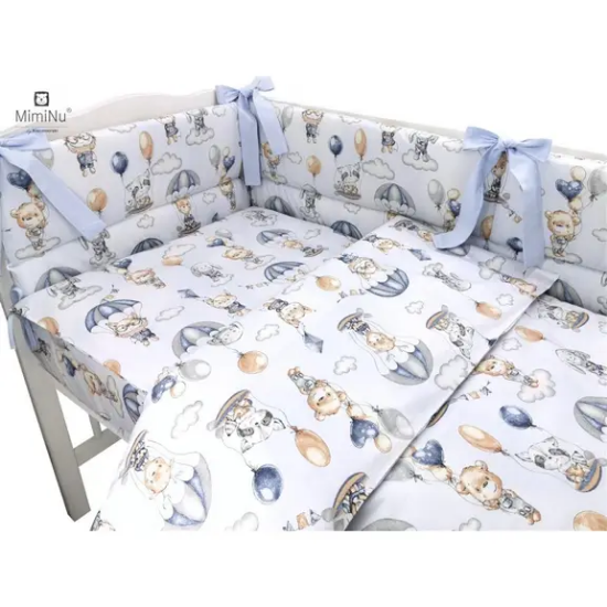 Slika Posteljina set 5 elem. Balon Plava (za krevetić 120x60 cm) - MimiNu