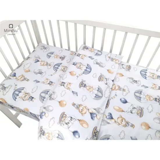 Slika Posteljina set 5 elem. Balon Plava (za krevetić 120x60 cm) - MimiNu